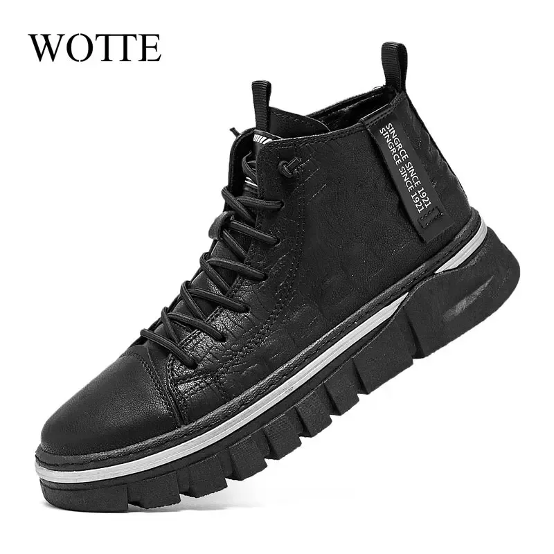 Bot erkek ayak bileği botları açık deri sonbahar bahar slip zip yürüyüş erkek rahat daireler ayakkabı siyah spor ayakkabılar moda rahat