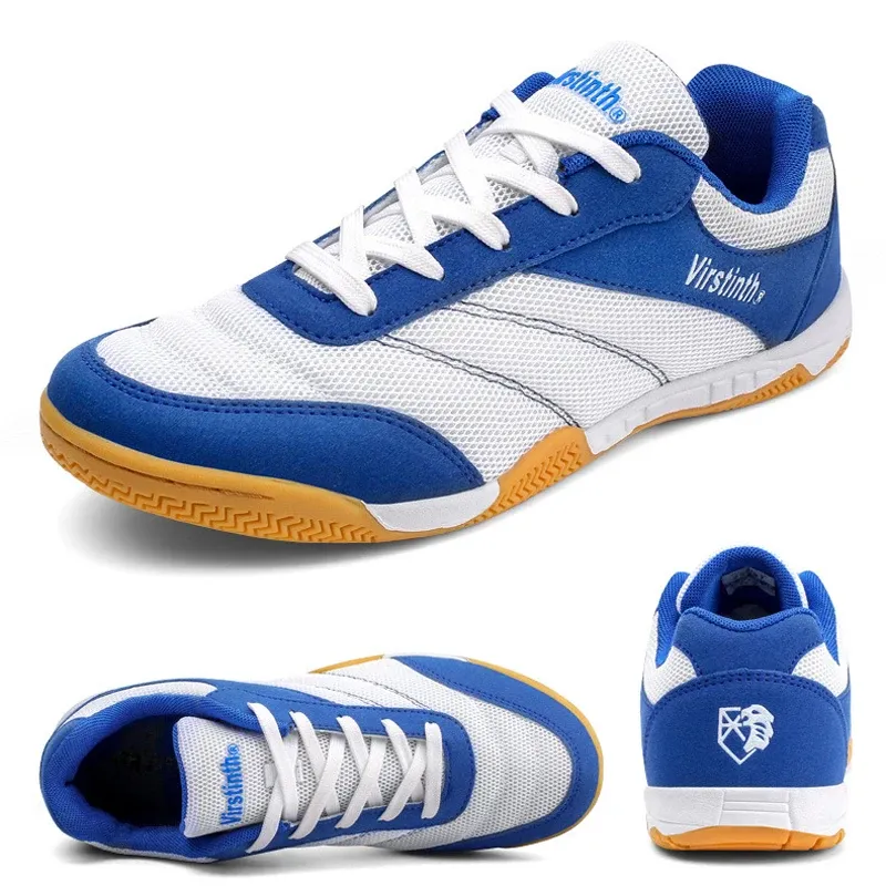 Обувь настольное теннис обувь для мужчин на открытом воздухе мужские тренировочные кроссовки сетки с мешами дышащие голубые красные профессиональные теннисные туфли Большой размер