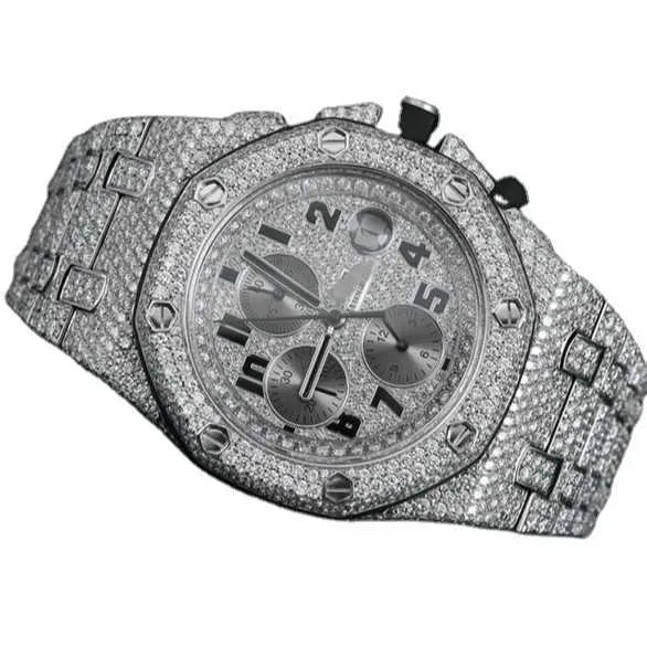 Luxe horlogehorloges voor heren Mechanische sieradenfabrikant Vvs Handstijl Moissanite Diamond Topmerk Zwitsers ontwerperspolshorloge