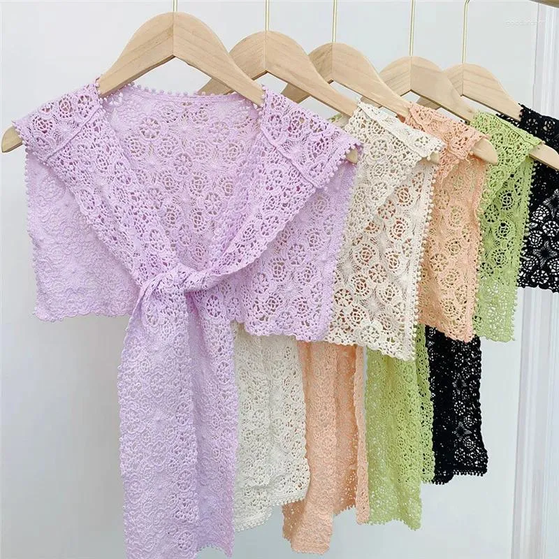 Scarves Solid Lace Flower Sun Proof Shoulder Shirt Shawls Detachable Collars Sleeveless Vest Scarf Shawl Fake Collar For Women