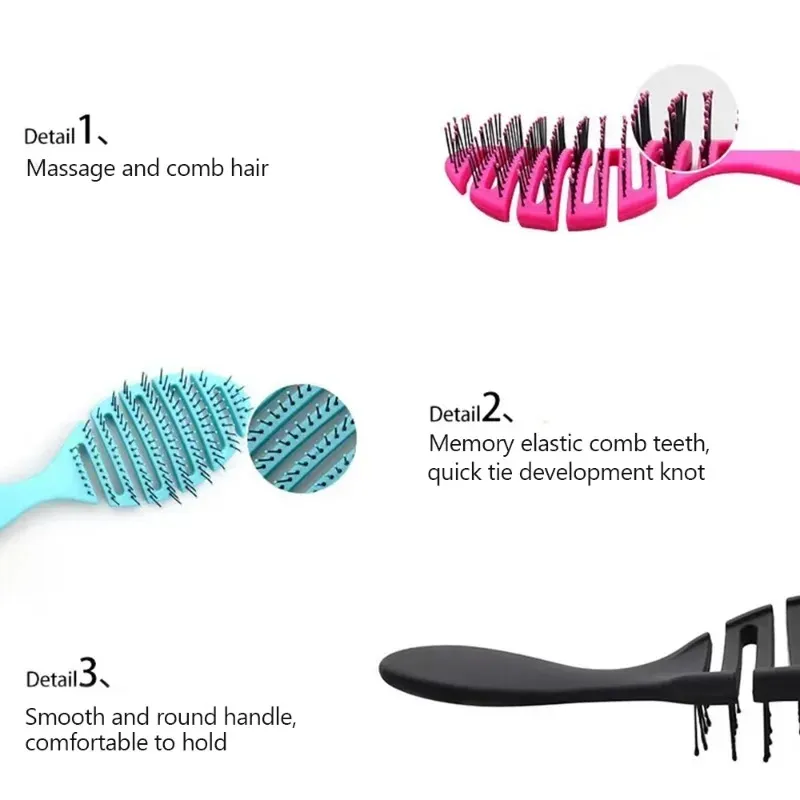 wet brush Comb tool barber Hair Brush Hair Styling Tools Anti Tangle Anti-static Head Massage Hairbrush Magic Comb