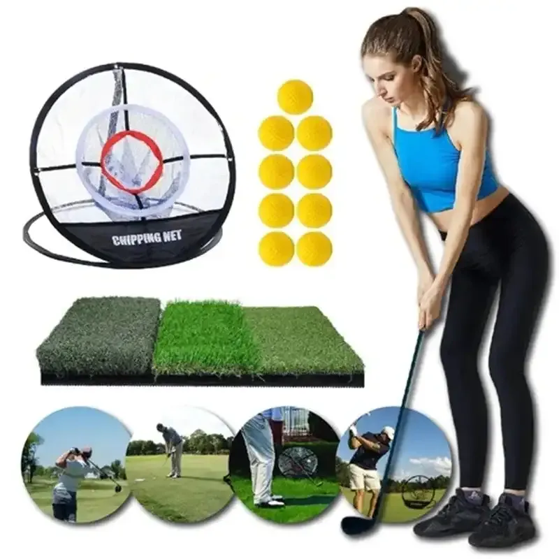 AIDS 16pcs Set Golf Practice Training Net Portable Cuttable Frapper Swing Trainer Indoor Outdoor Chipping Pitching Cages Golf Supplies