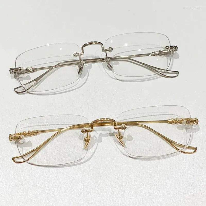 Sonnenbrille, koreanische Anti-Blaulicht-Brille, Unisex, ultraleicht, quadratisch, Legierungsrahmen, Brillen, elegant, bequem, Augenschutz für Damen