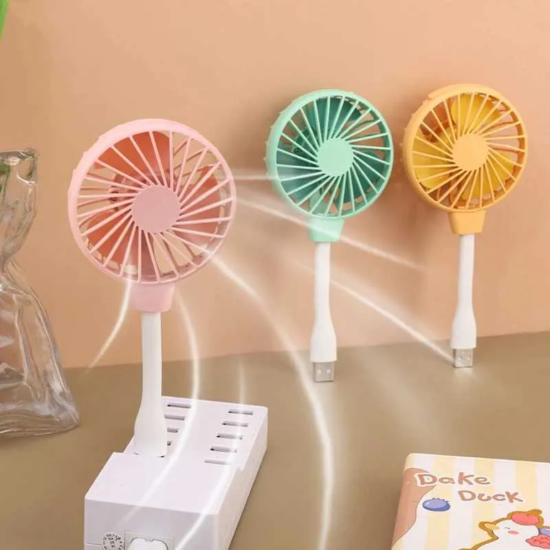 Electric Fans Mini Handheld Portable USB Cooling Fan Tyste Power Bank Laptop Desk tabell med fläktjustering 240319