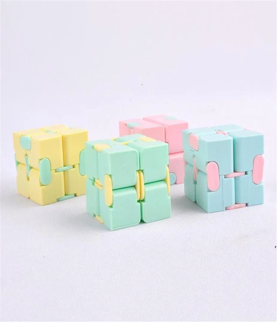 Novo cubo infinito doce cor cubo anti stress cubo dedo mão spinners brinquedos divertidos para adultos crianças adhd alívio do estresse brinquedo dwf53328207845