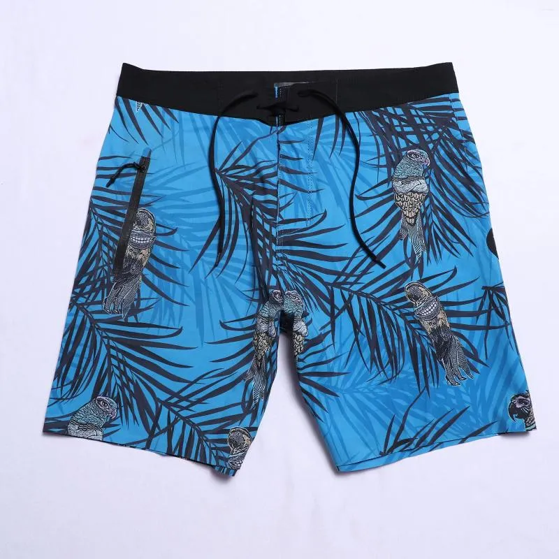 Shorts masculinos moda papagaio impressão laser profissional surf nadar praia 4 vias estiramento rápido seco placa impermeável l13