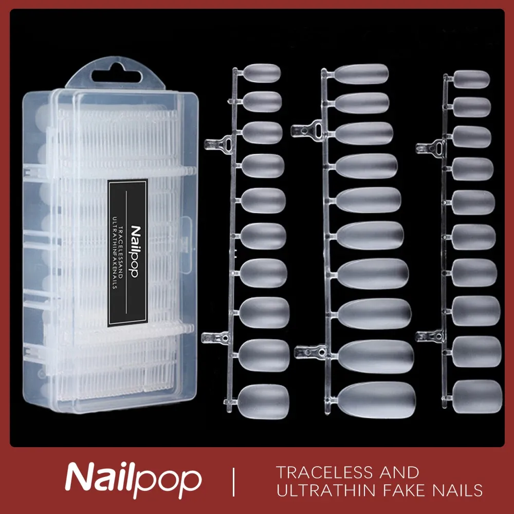 Kits de faux ongles courts Nailpop, pointes d'ongles de Style mat de qualité supérieure pour Extension, accessoires d'ongles sans trace et ultra fins, outils 300 pièces