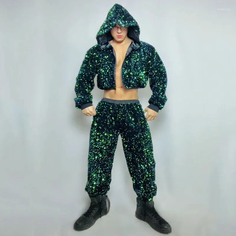 Men's Green Sequin Stage Outfit - Gogo Dance Costume, Nightclub Rave Wear,  Jazz Performance Clothes, Pole Dance Show Attire from Dhgate Stage Wear -  price 113.07