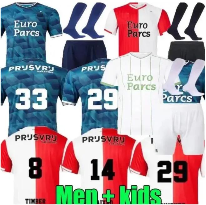 23 24 Feyenoords KOKCU Soccer Jerseys away Gimenez Danilo 2023 Home TRAUNER men kids kit HARTMAN GIMENEZ PAIXAO TAABOUNI TIMBER RED football shirt