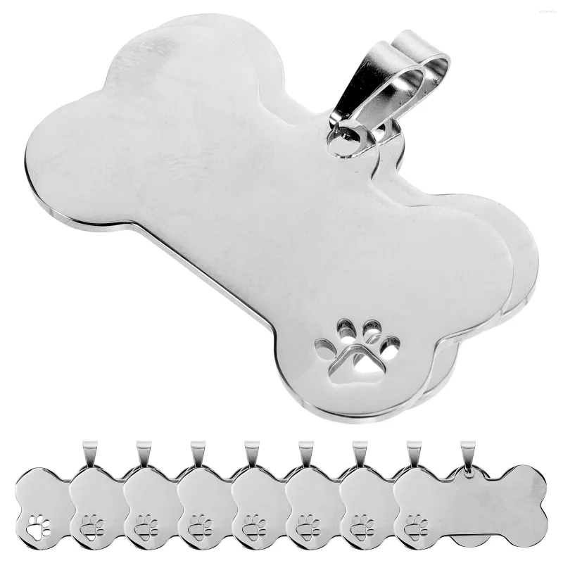 Hundhalsar 10 st etikett Personliga etiketter Graverade för husdjur Collar Charms Dogs Name Bone ID