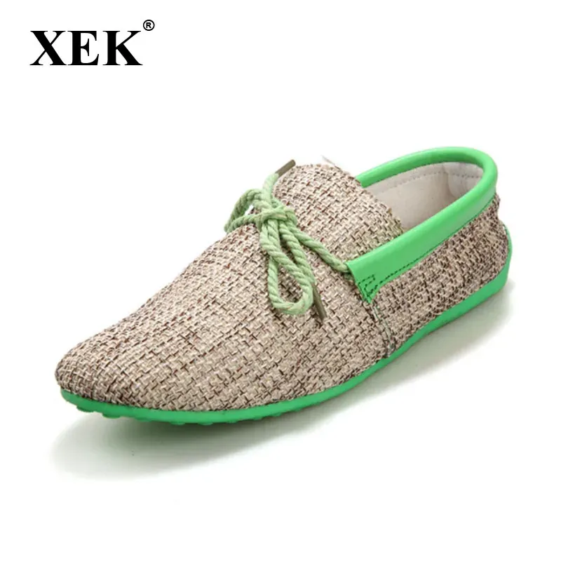 Sandals XEK Men Shoes spring Summer Breathable Fashion Weaving Men's sandals Soft Laceup Comfort Driving Mocassins ZLL50