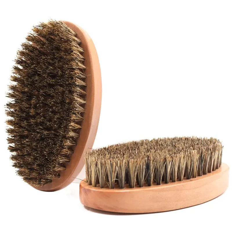 Spazzola capelli con setole ondulate Pettini capelli Pettine barba Grande manico in legno curvo Spazzola capelli antistatica Pettine Strumenti lo styling