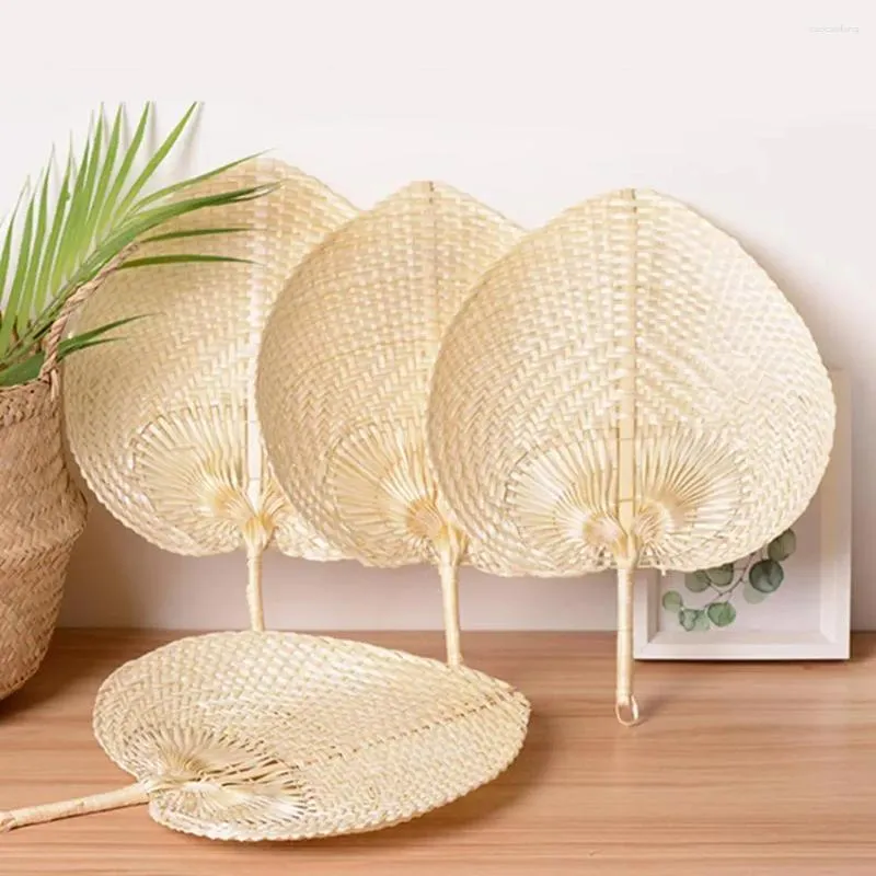 Dekoratif figürinler 5pcs/lot bambu el fanı pushan sanatlar şeftali şeklindeki yaz serin hava diy Çince kağıt