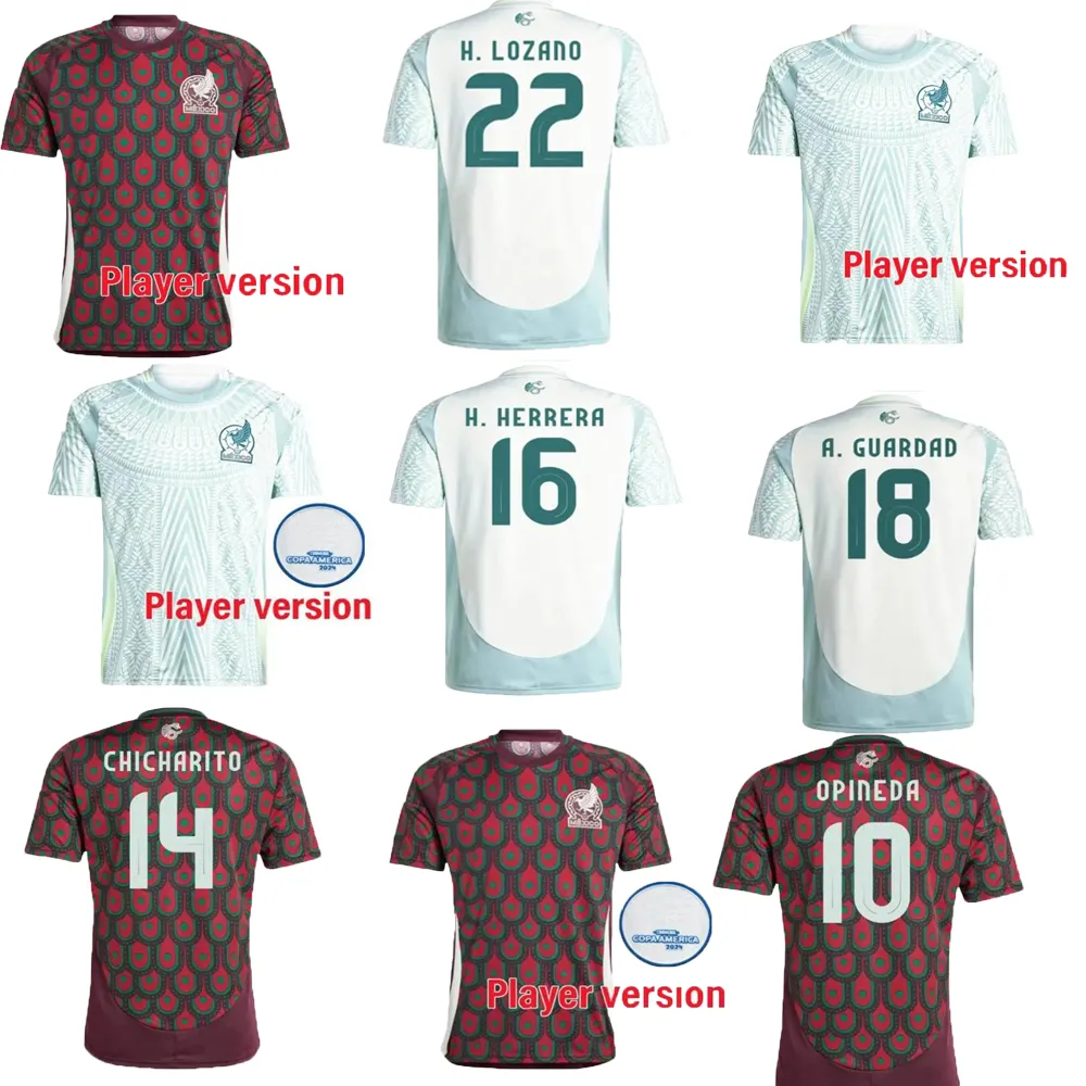 2024 2025 Copa America Mexico Soccer Jerseys 24 25 RAUL CHICHARITO LOZANO DOS SANTOS Football Jersey Men Kits H.LOZANO Shirts Uniforms Player Version