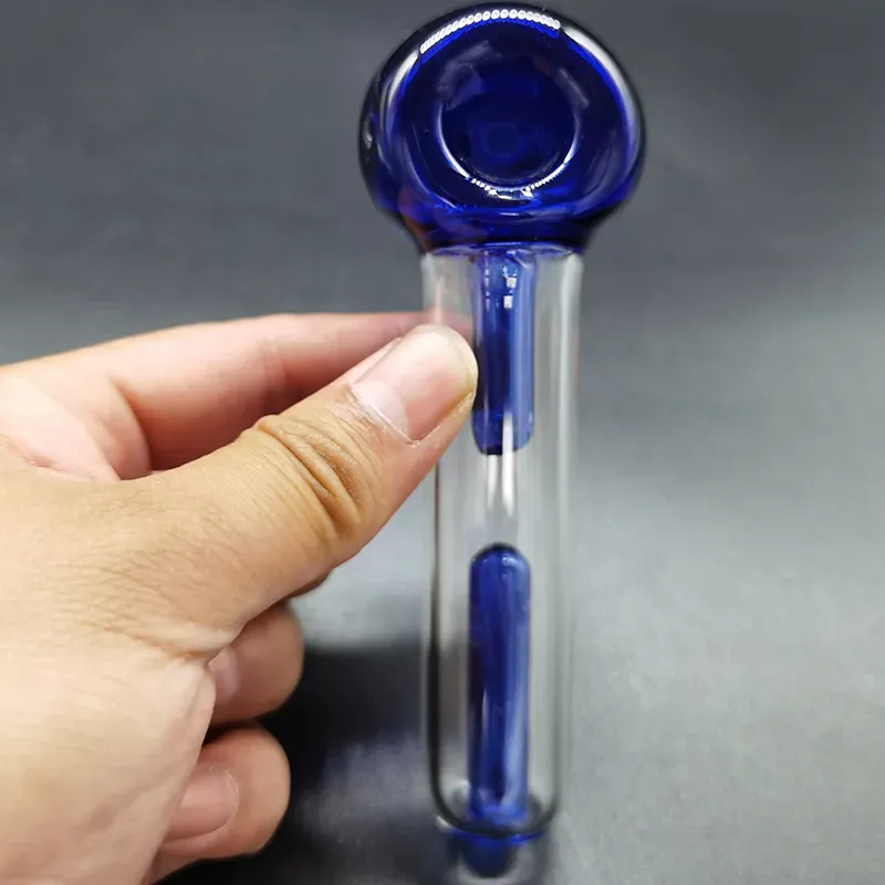 Big Water Handle Glass Pipe Spoon Bubbler Hybrid Spill Proof 5.3 Inch One Hitter Pipes For Dry Herb Tobacco Oil Burner