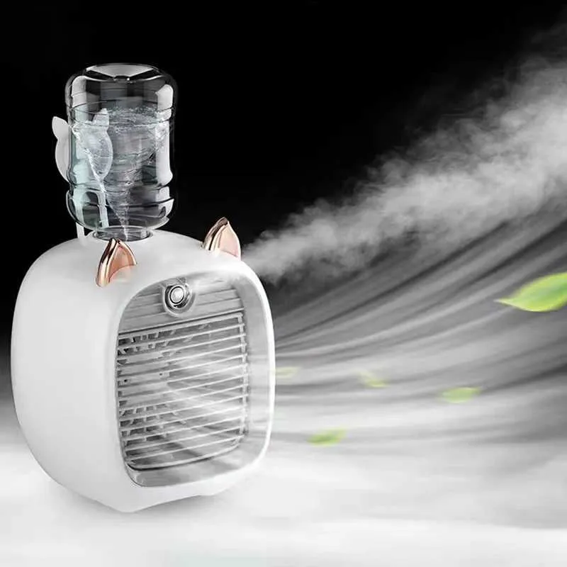 Portable Mini Fan: USB Cooler with Humidifier, 3-Speed Desk Fan