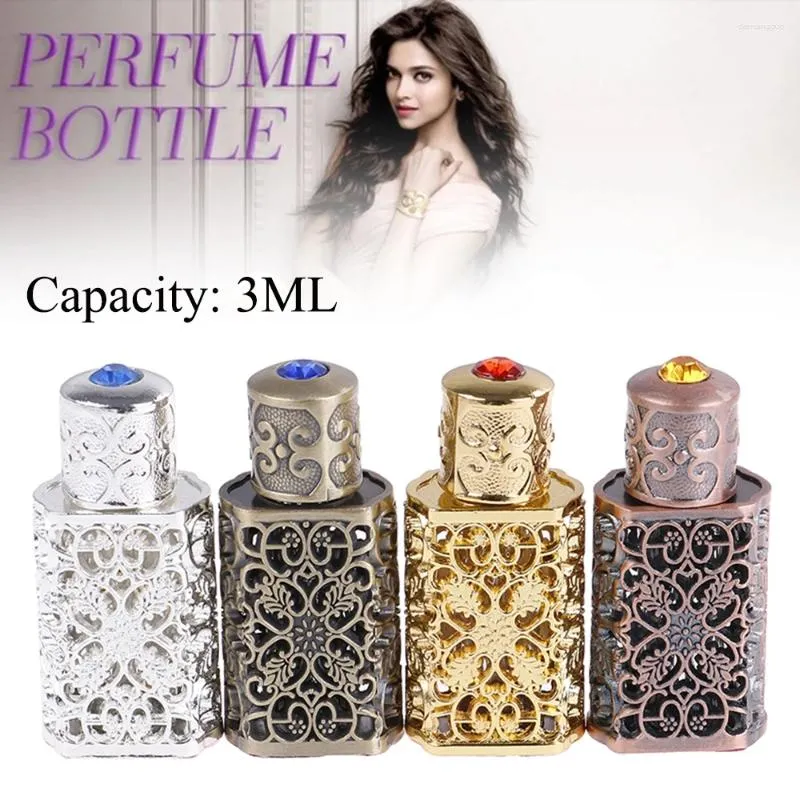 Bouteilles de rangement de Style arabe, bouteille royale en métal antique, décoration de mariage, cadeau, huiles essentielles, parfum, conteneur cosmétique