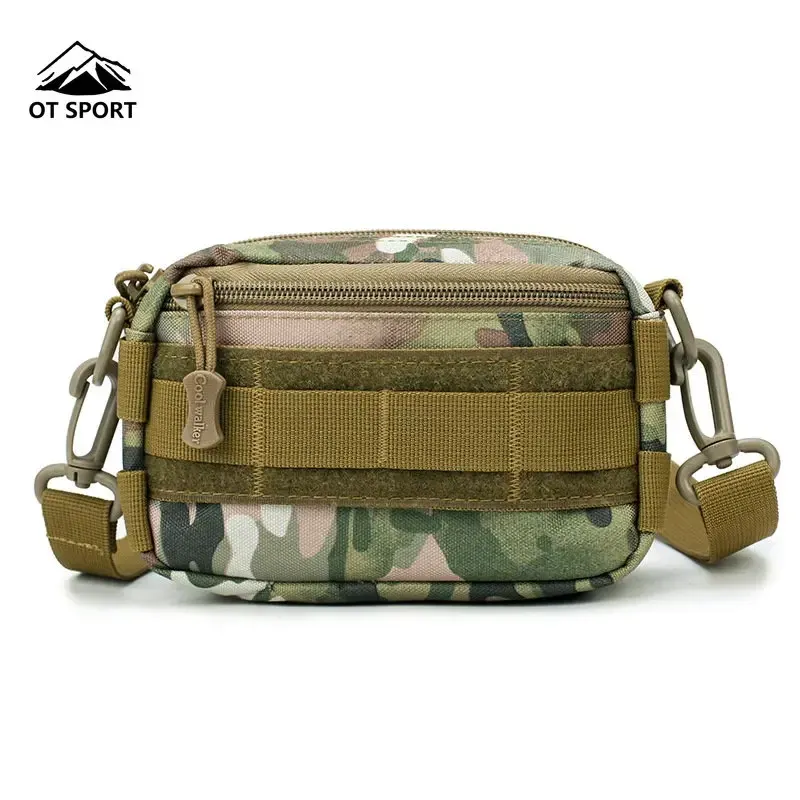 Tassen Militaire tactische mini -schoudertas voor mannen, klimmen buiten molle taille tas slijtvaste kleine tas multifunction zak