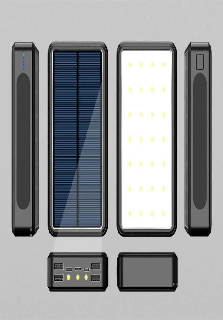 50000mAh Power Bank Solar Bank Portable Charging Fast Charger Charger Powerbanks 4 USB LED Lighting8547151