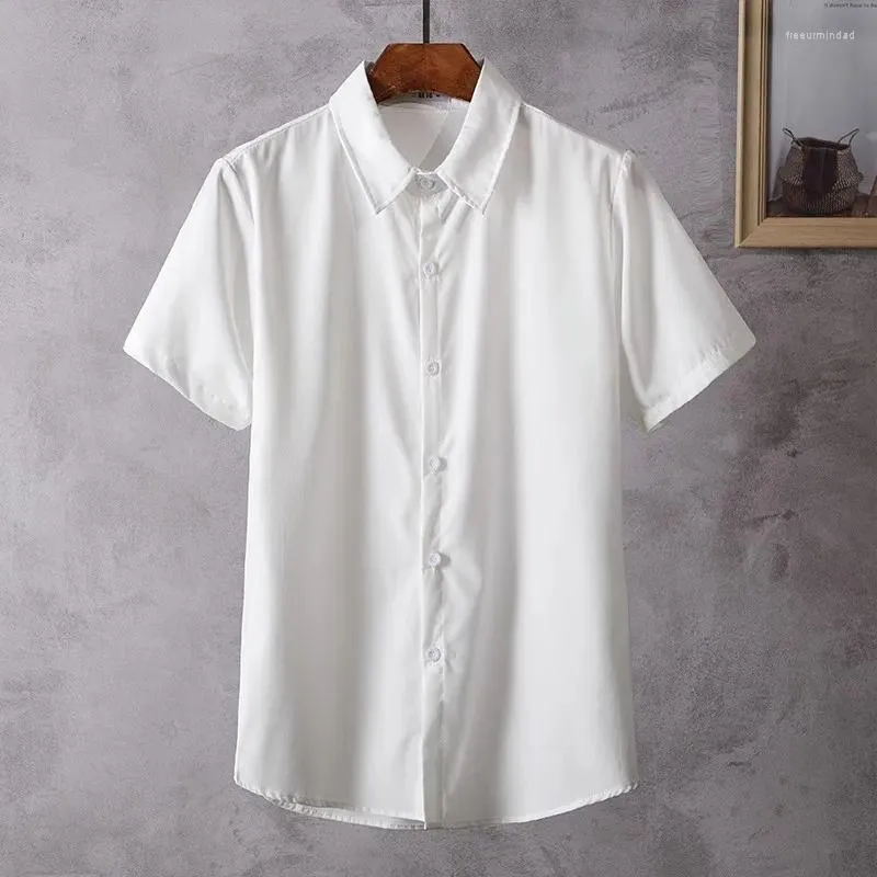 Camisas casuais masculinas 2024 de alta qualidade verão camisa masculina manga curta cor sólida algodão moda formal negócios trabalho causal a31