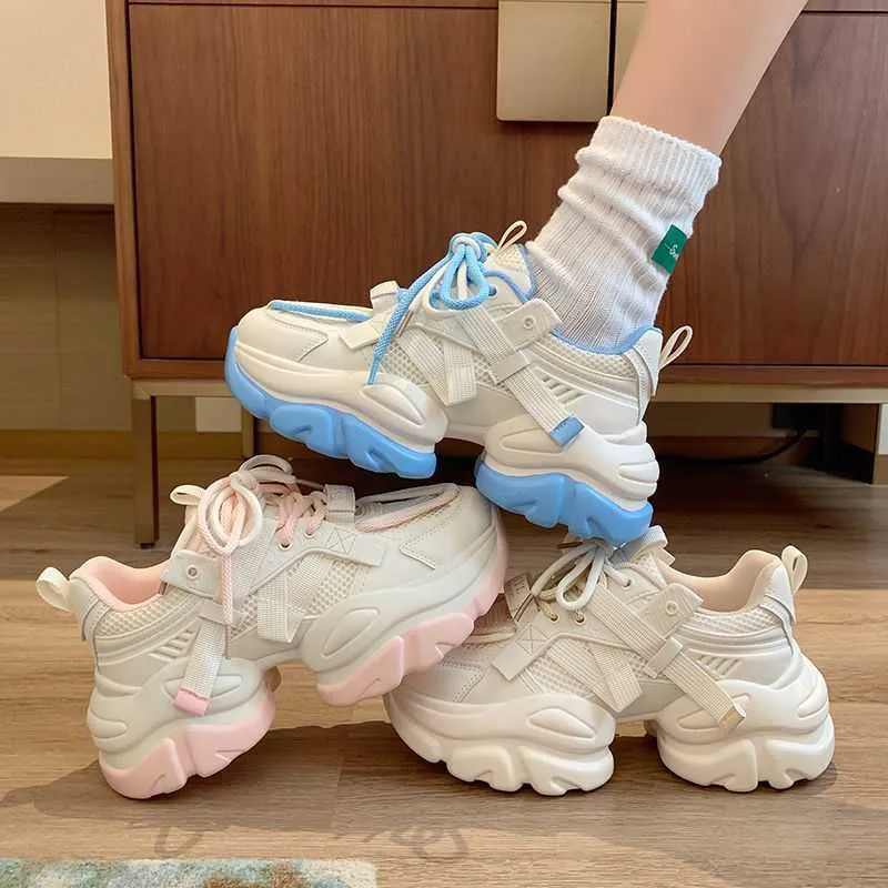 Chunky Sneakers Multi Coloured Sole Trainers Colour Block Chunky