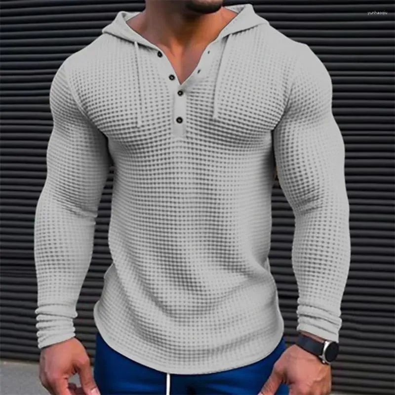 Felpe con cappuccio da uomo Felpa primaverile da uomo Top tinta unita Slim Fit manica lunga traspirante Camicia pullover casual con cappuccio TopM Ens Tuta fitness