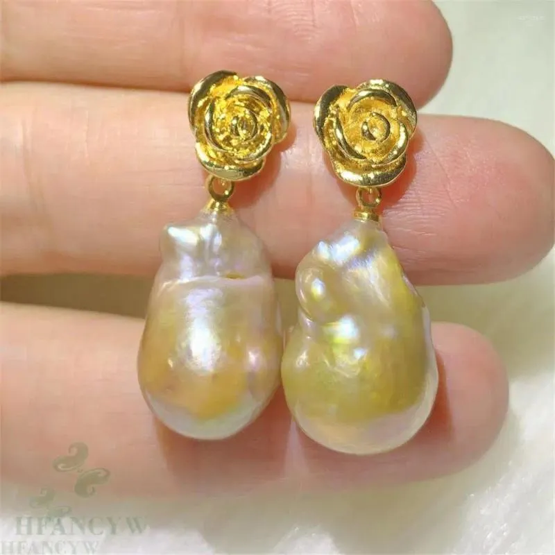 Dangle Earrings 15-18mm Multi-color Baroque Pearl Earring Ear Drop Hook Wedding Women Fashion Party