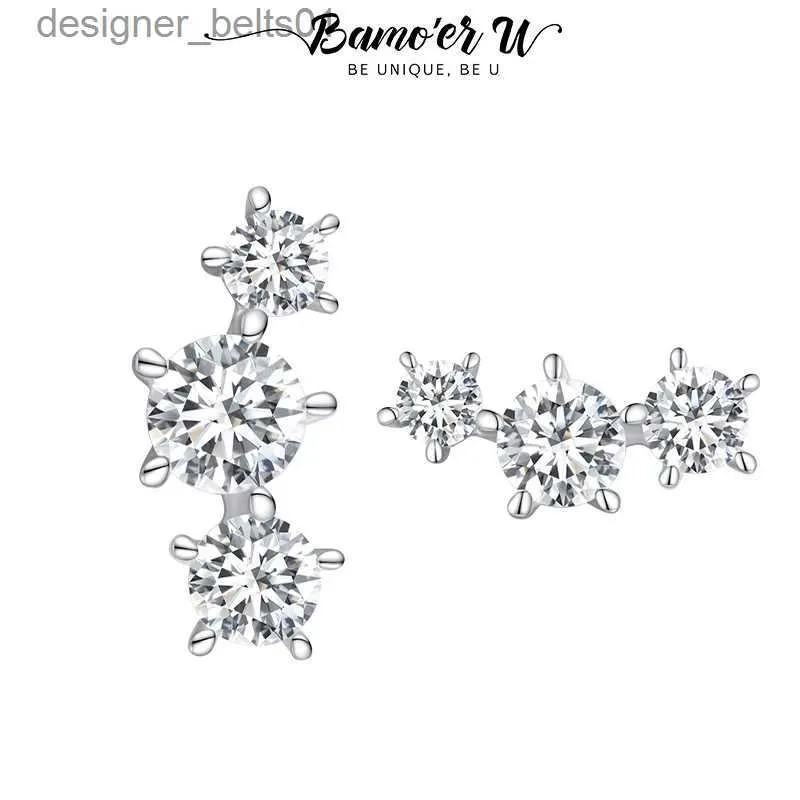 Orecchini a bottone Bamoer U stellato Moissanite Orecchini in argento sterling 925 Constellation Ear Stud Pietra preziosa irregolare per le donne Gioielli da sposa GiftC24319