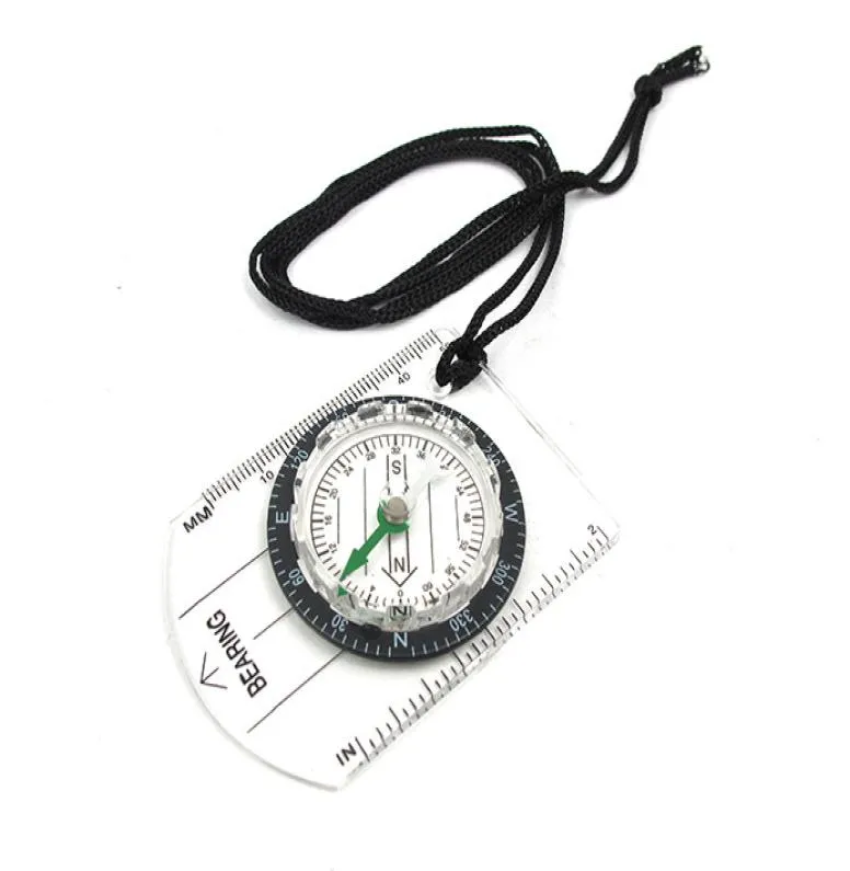 Mini Compass Map Scale Ruler Multifunktionell utrustning utomhus vandring camping överlevnad5081319