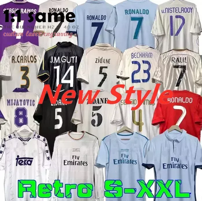 Maillot de football rétro GUTI Ramos 13 14 15 16 17 18 RAUL 94 95 96 97 98 99 00 01 02 03 04 05 CARLOS SEEDORF BENZEMA FIGO