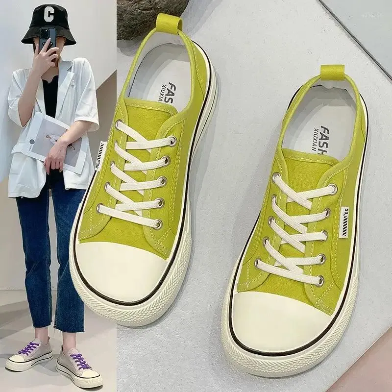 Casual Schoenen Dames Canvas Lente Platte Effen Kleur Student Sneakers Meisjes Skateboard Gevulkaniseerd Tennis Dames 2024 Zapatillas