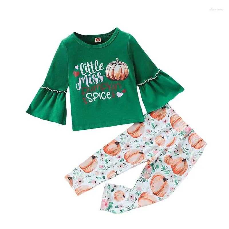 Set di abbigliamento Citgeeautumn Thanksgiving Day Kids Toddler Girl Outfits Lettere Stampa T-Shirt a maniche lunghe Set