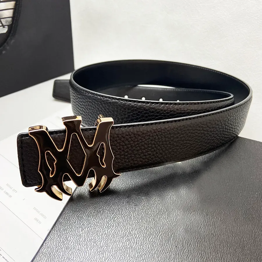 Designer riem voor heren Dames Clemence zwarte riemen Luxe lederen riem Vintage gordel 3,8 cm breedte tailleband Cintura Ceintures Casual mode riemen