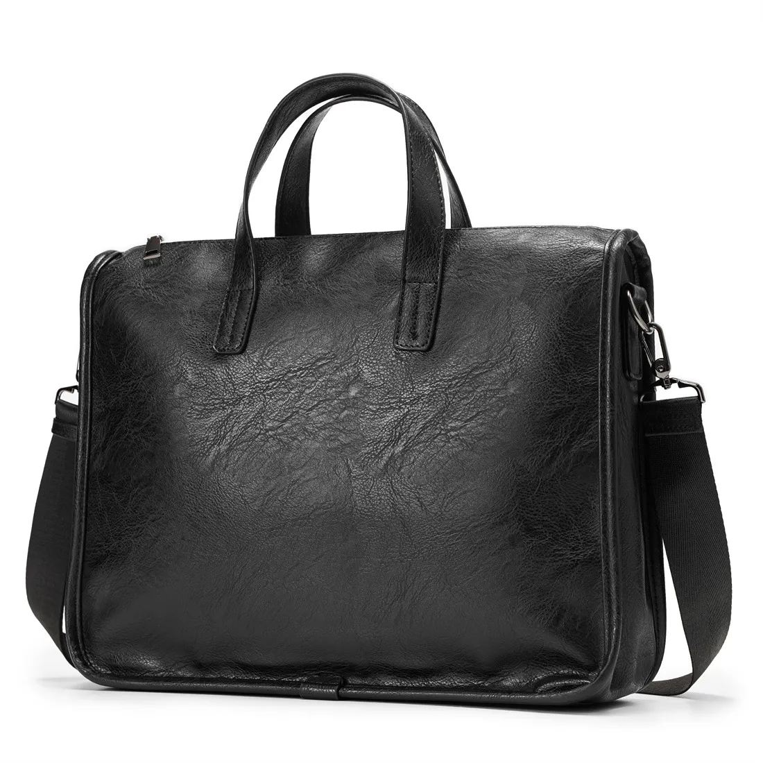 Bolso de lujo para hombre, maletín de cuero Crazy Horse para hombre, bandolera para ordenador portátil, bolso de oficina de negocios de cuero para hombre, bolsos de mano para niños