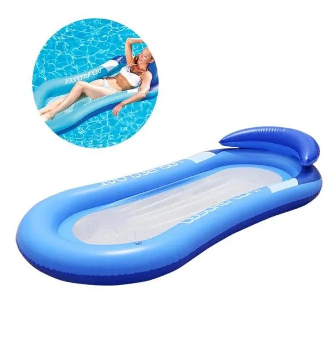 Accessori per piscina Rete per acqua Amaca Lettino Galleggiante Zattere gonfiabili Nuoto Sedia galleggiante leggera per aria Pieghevole4414665