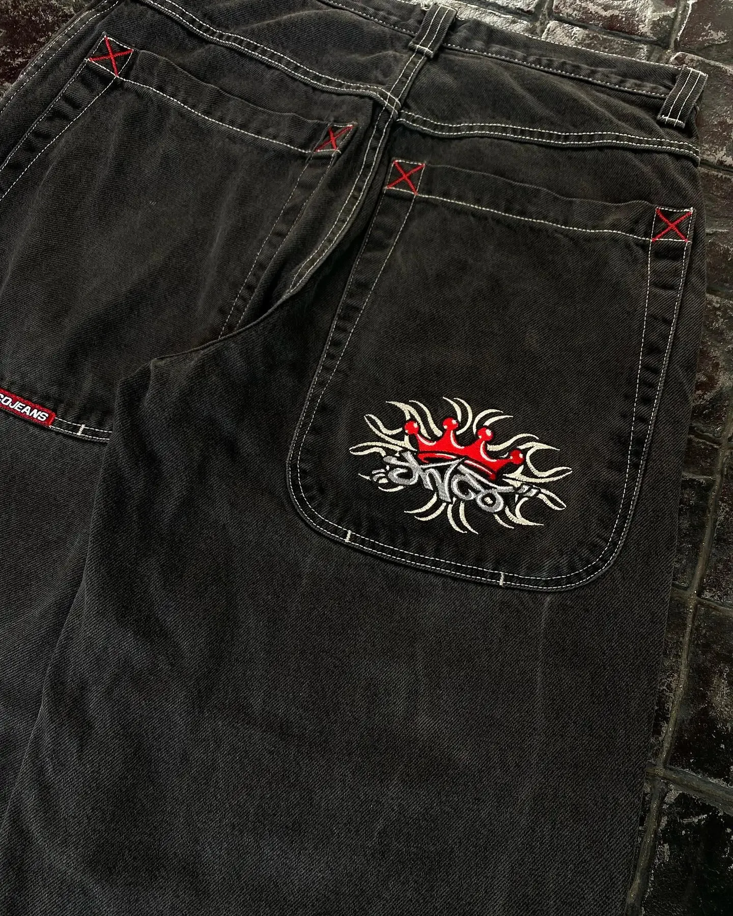 Y2k Baggy Jeans Hip Hop motif imprimé surdimensionné jambe large Vintage Denim pantalon hommes femmes gothique pantalon Streetwear 240311