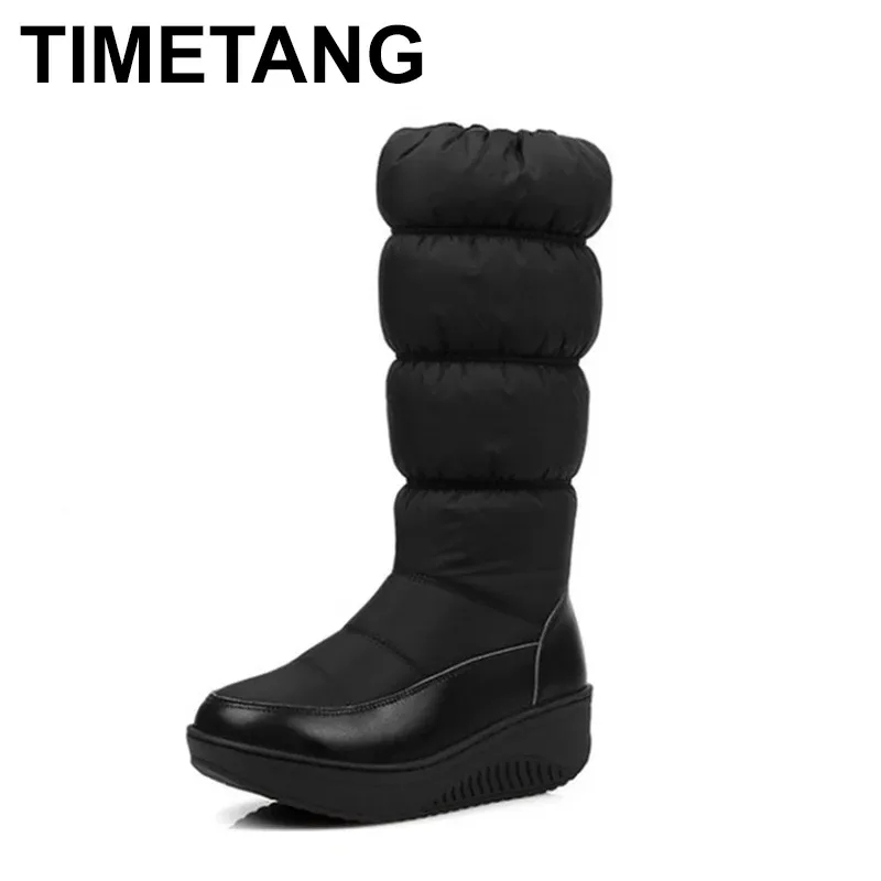 Boots Timetang Russie Keep Warm Femmes Bottes de neige Boots Middal Boots Boots épais Plate-plaque en peluche Down Tendages Bottes d'hiver Taille 3544