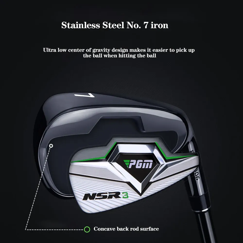 Clubs PGM TIG033 Club de Golf NSR 3 génération #7 Iron Men droitier bâton de pratique professionnelle carbone R/S Grade/tiges en acier inoxydable