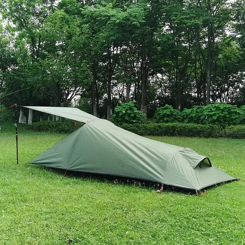 Çadırlar ve Barınaklar Ultralight Açık Kamp Çadırı 1 Kişi Suya Dayanıklı Havacılık Alüminyum Destek Taşınabilir Uyku Tulumu