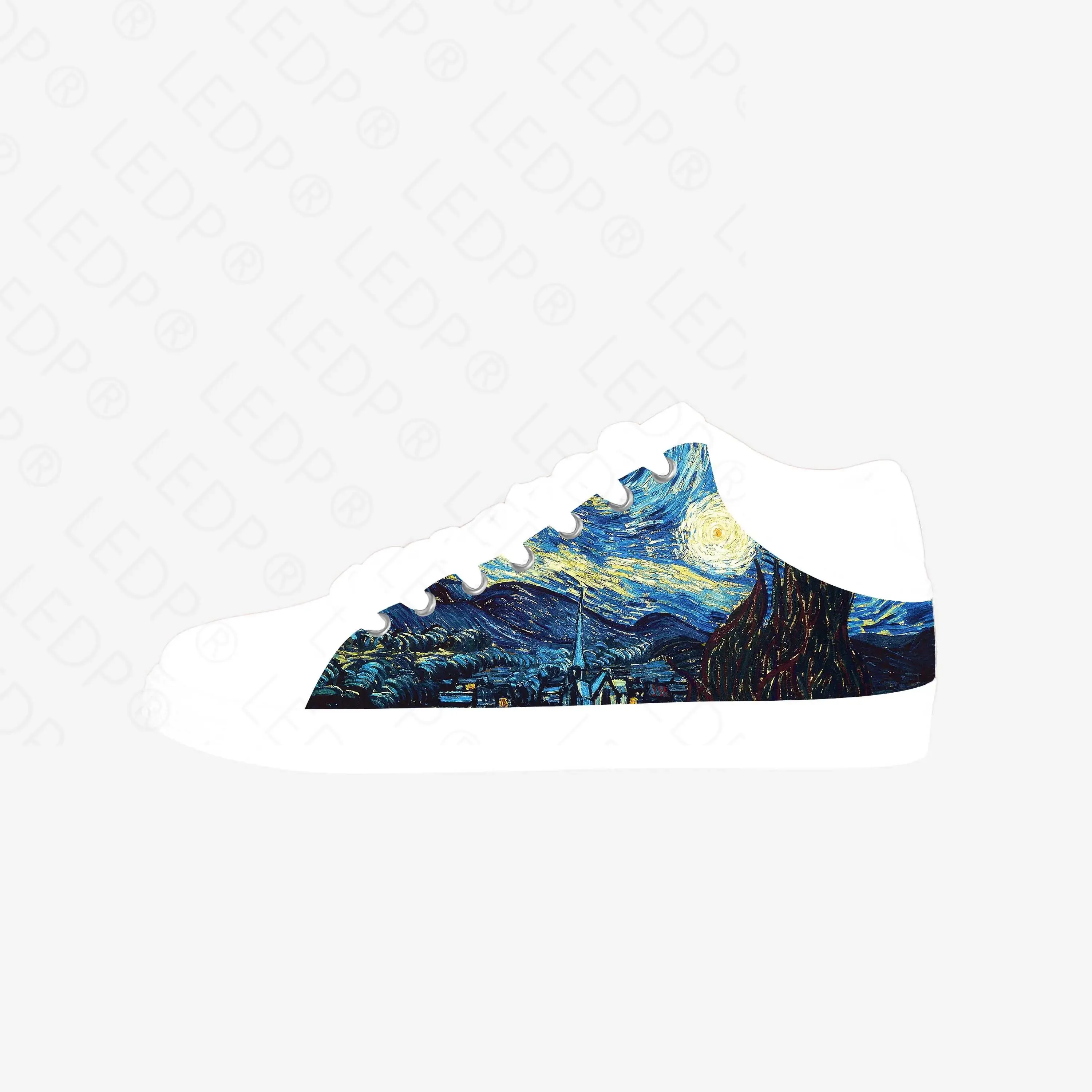 Chaussures Vincent van Gogh Huile Peinture esthétique Fashion High Top Chaussures en tissu décontracté confortables Breffe 3D Print Men Femme Sneakers