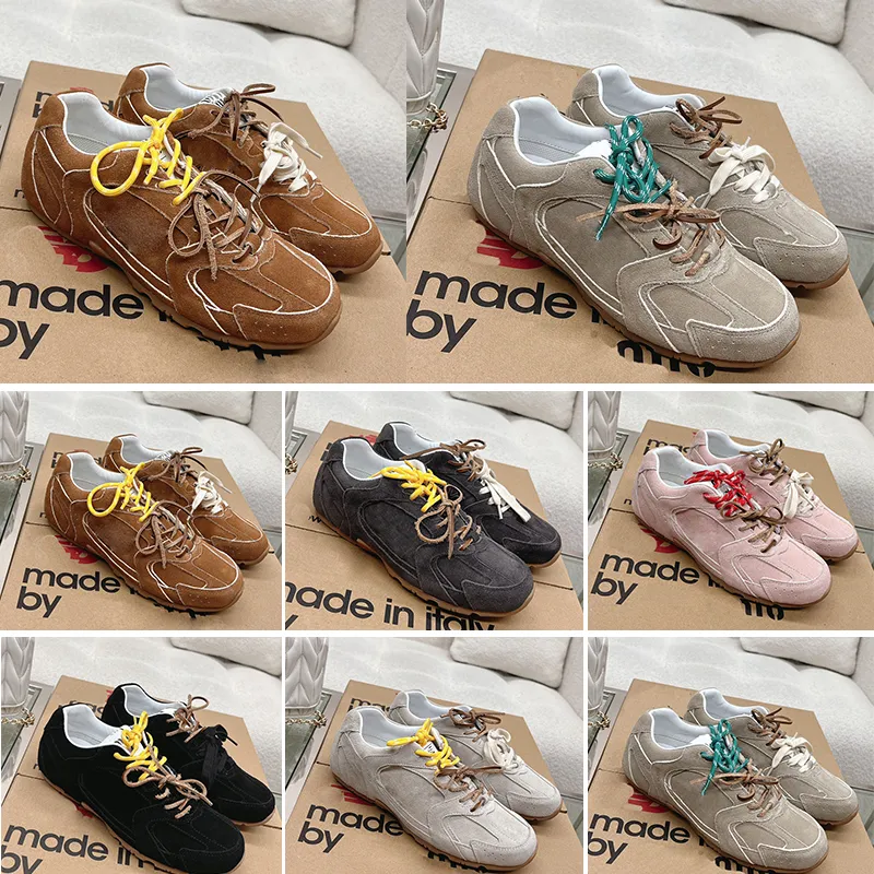 New 530 X Miuiu 530 SL suede sneakers Cinnamon Ecru Italy Designer Mens Womens Casual Shoes Top Quality sneakers 5E165E_Z5O_F0401_F_D005 artistique Footwear