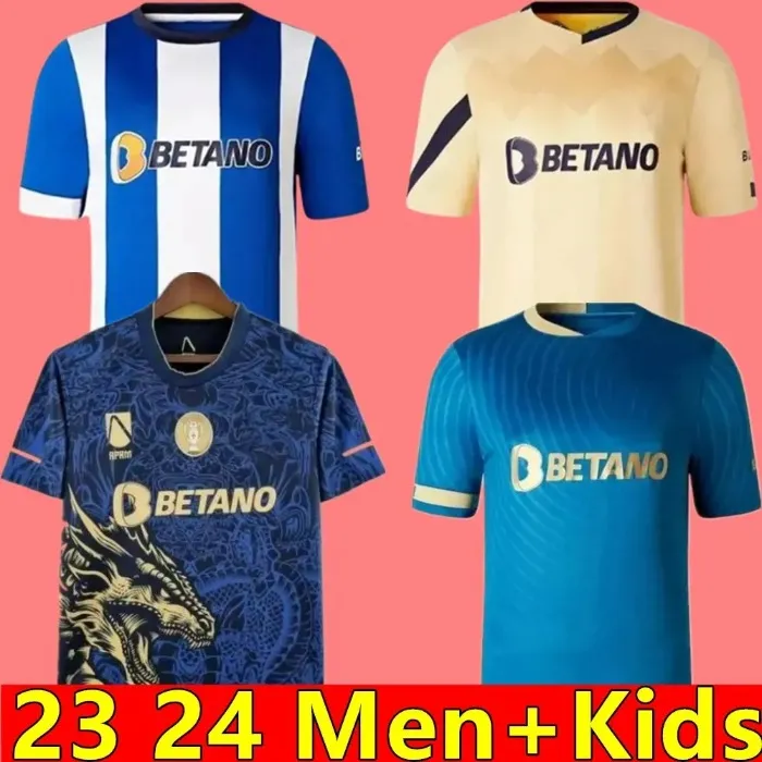 2023 2024 FC Portos Soccer Trikots Dragon Fans Spieler Version 23 24 Campeoes Pepe Sergio Oliveira Mehdi Luis Diaz Matheus Torhüter Fußball -Hemd Kids Kits JJ 3.19