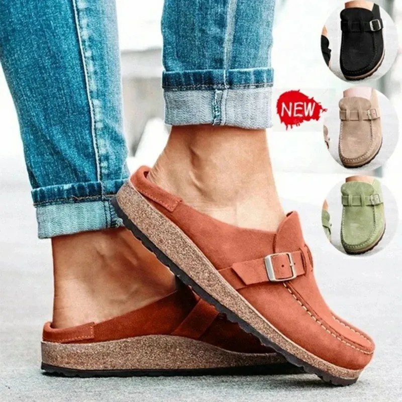 Terlik Comemore Kadınlar Retro Ayakkabı Mules Ladies Comfort Flats Kadın Yeni Artı Boyut 43 Sıradan Erkekler Yaz Düz Tapma Zapatos Mujer