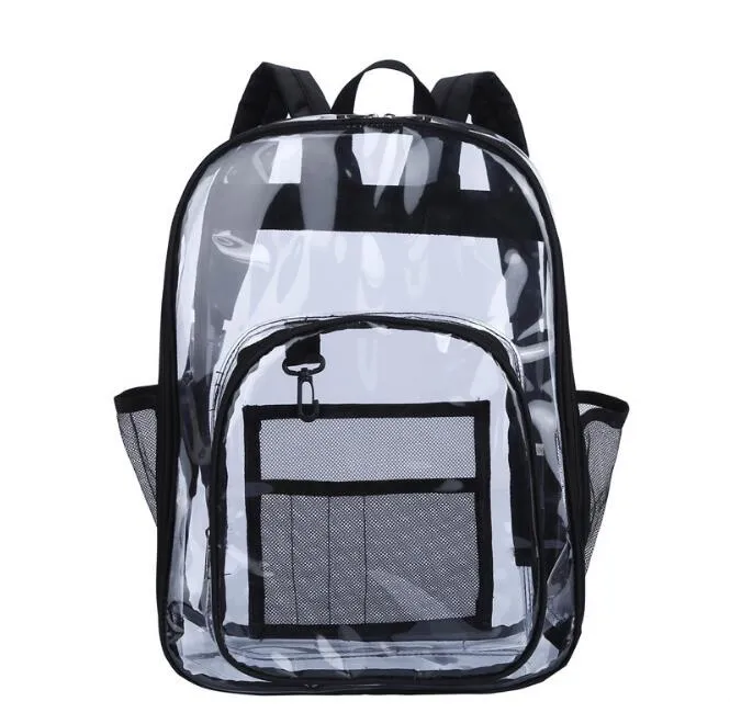 Moda pvc transparente mochila estudantes de grande capacidade saco de armazenamento de lavagem à prova dwaterproof água