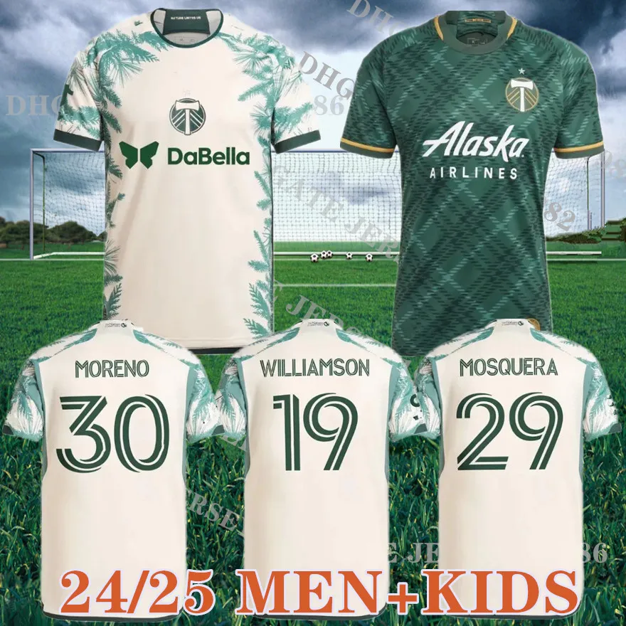 2024 2025 Portland Timbers VOETBALJERSEYS FC HOME AWAY voetbalshirt 24 25 heren kinderkit EVANDER MORA MORENO ANTONY LORIA AYALA WALLIAMSON PAREDES