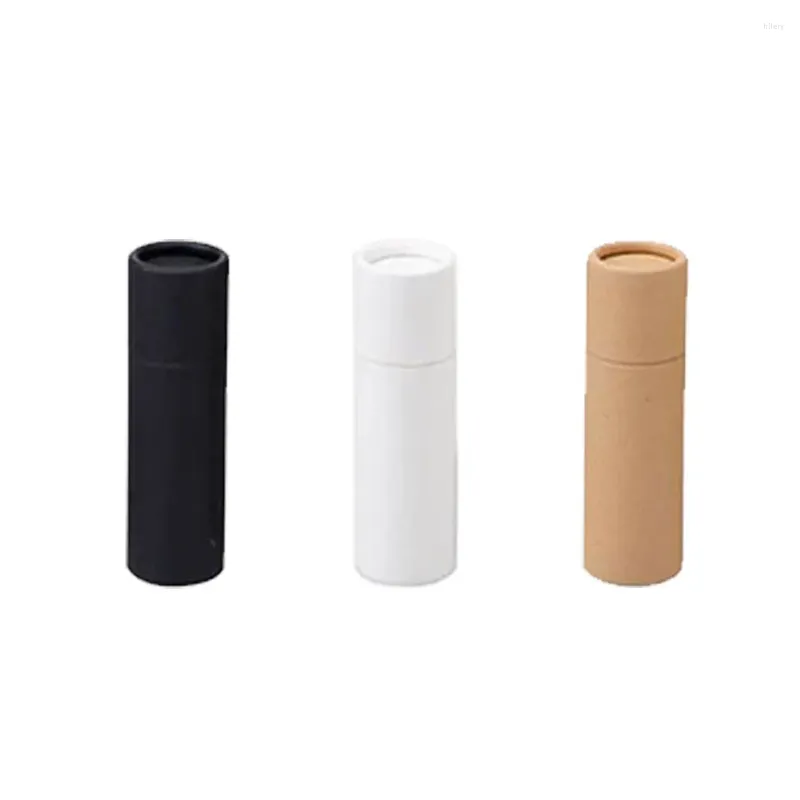 Emballage cadeau 2pcs / lot papier kraft push up tubes carton cosmétique emballage cylindrique conteneur déodorant à lèvres