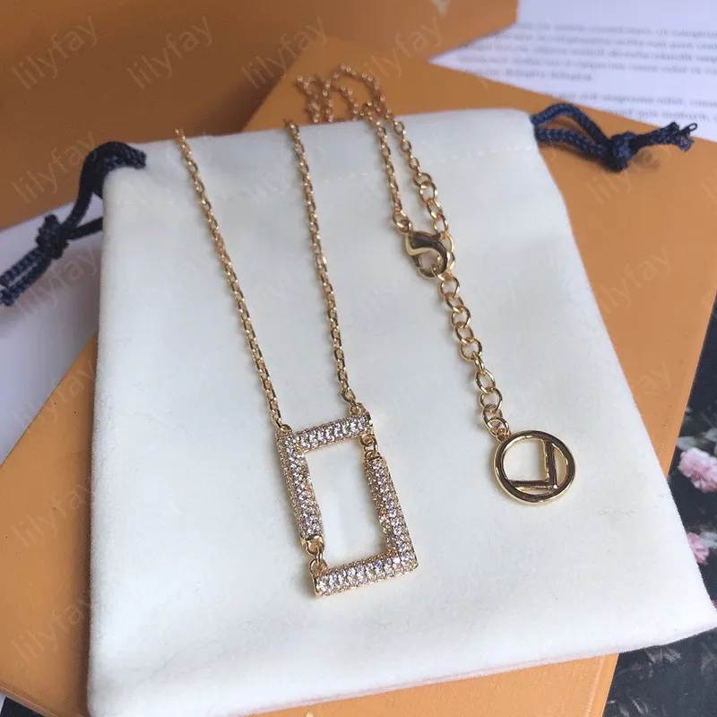 Gioielli da donna firmati Collana Hiphop Diamanti Marchio di lusso Lettere Collane con ciondolo Moda uomo Gioielli Regali Argento 925 Con scatola Nuovo -7