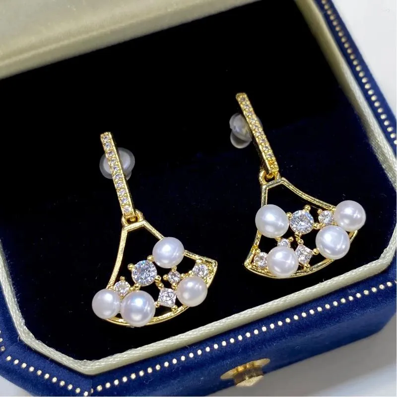 Boucles d'oreilles pendantes légères de luxe, multi-perles naturelles d'eau douce, 18KGP