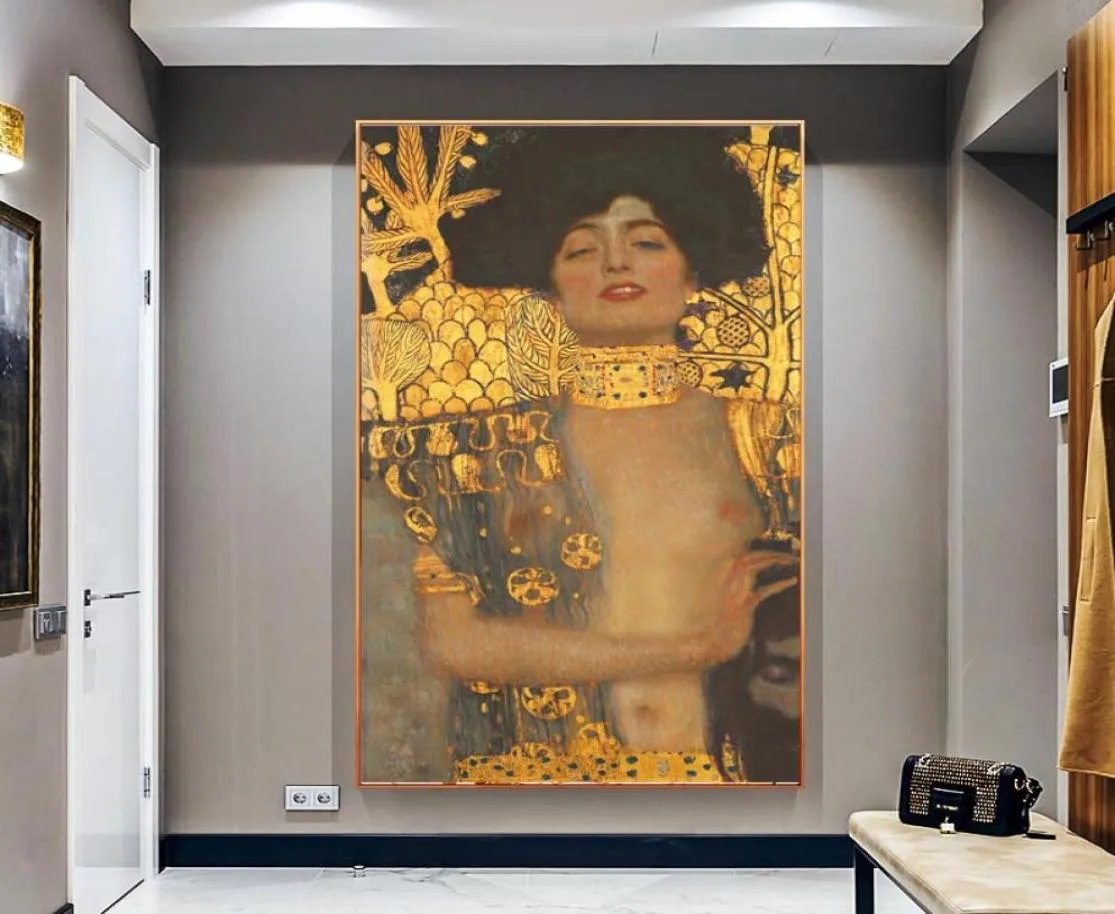 Густав Климт женские золотые картины на холсте классическая картина маслом настенные панно для гостиной большой холст декоративные картины3715619