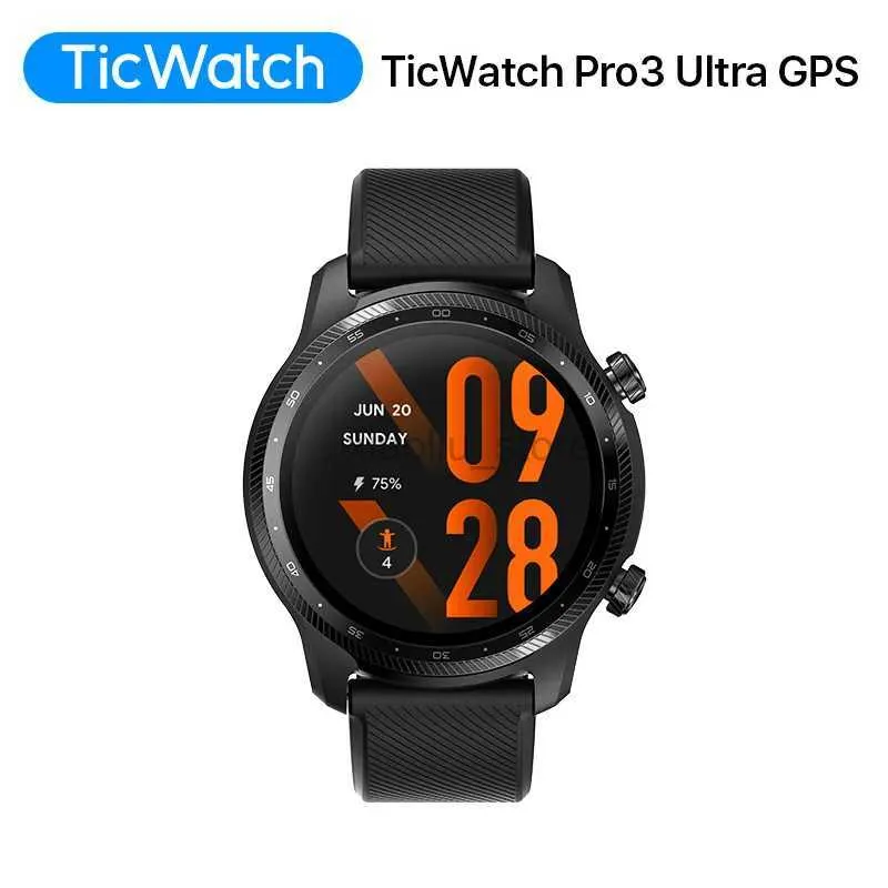 Wristwatches TicWatch Pro 3 Ultra GPS (Renewed) Mens Smartwatch Qualcomm 4100 Mobvoi with Two Processors Blood Oxygen System 240319